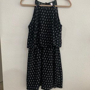 Xhilaration Black Print Dress Sleeveless Size S